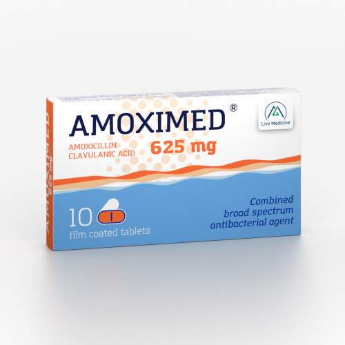 AMOXIMED 625 [Amoxicillin + Clavulanic Acid] 500 + 125 mg Film-coated tablets