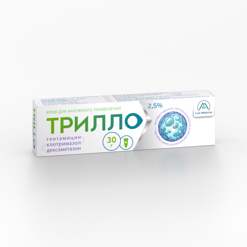 TRILLO [Gentamicin + Clotrimazole + Dexamethasone] 2.5% Topical Cream